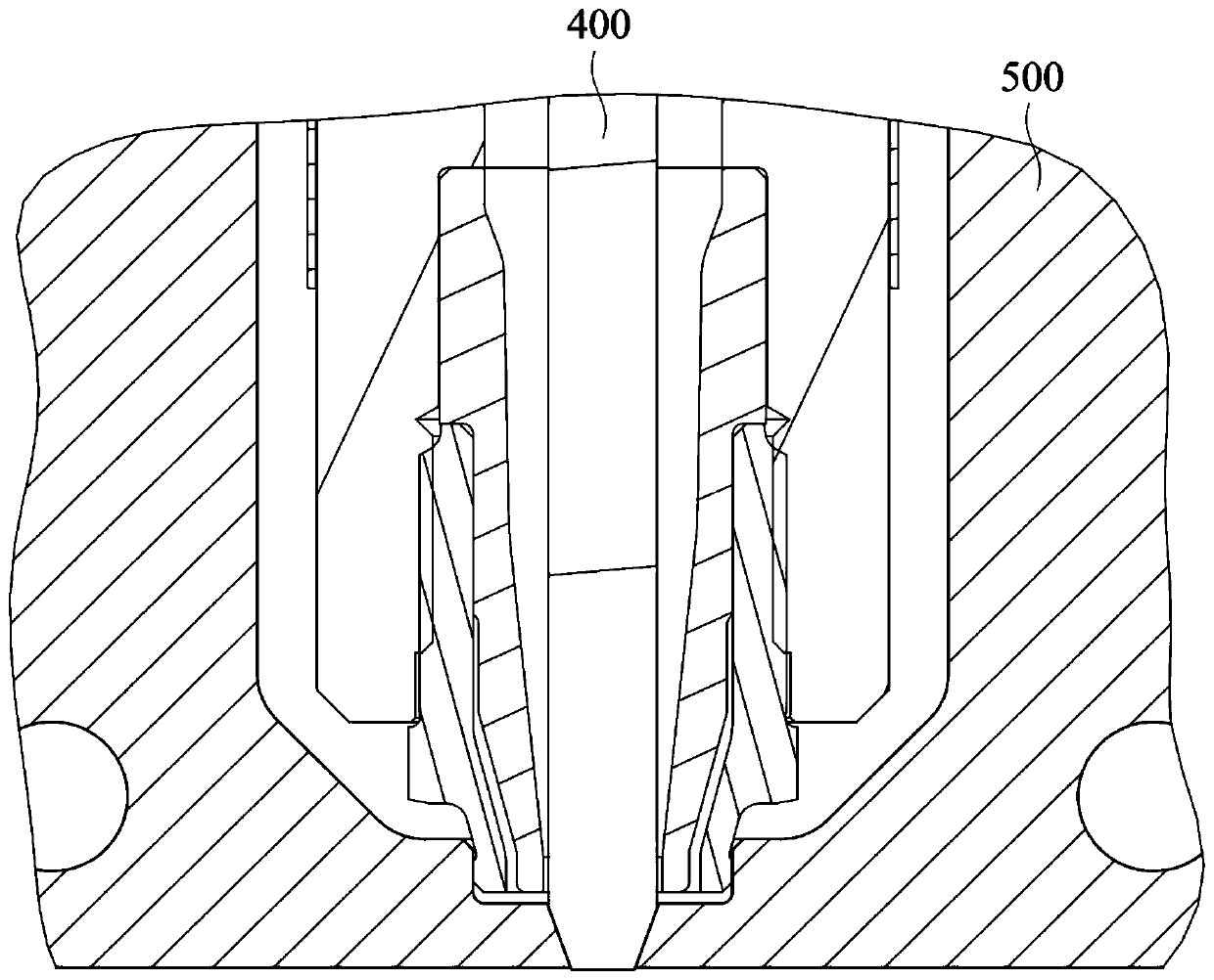 Valve needle plastic-sealing assembly and hot runner system