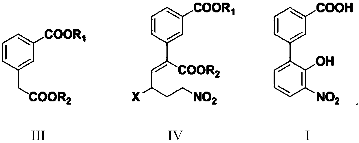 Preparation method of 3'-nitro-2'-hydroxybiphenyl-3-formic acid