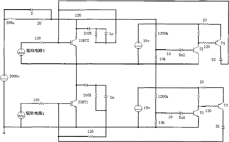 Voltage equalizing protection control circuit for series IGBT