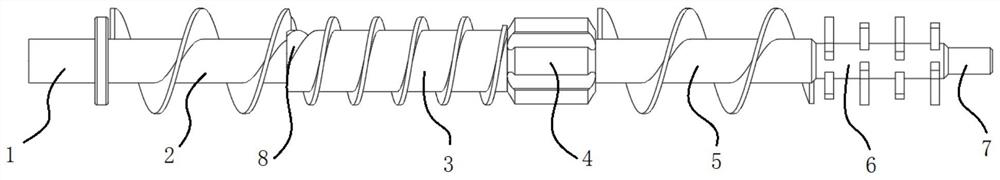 Extrusion and crushing rod for auxiliary feeding device