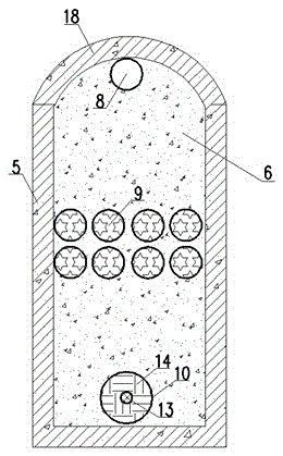 Flood drainage system sealing structure with the function of draining underground spring water and tailings seepage