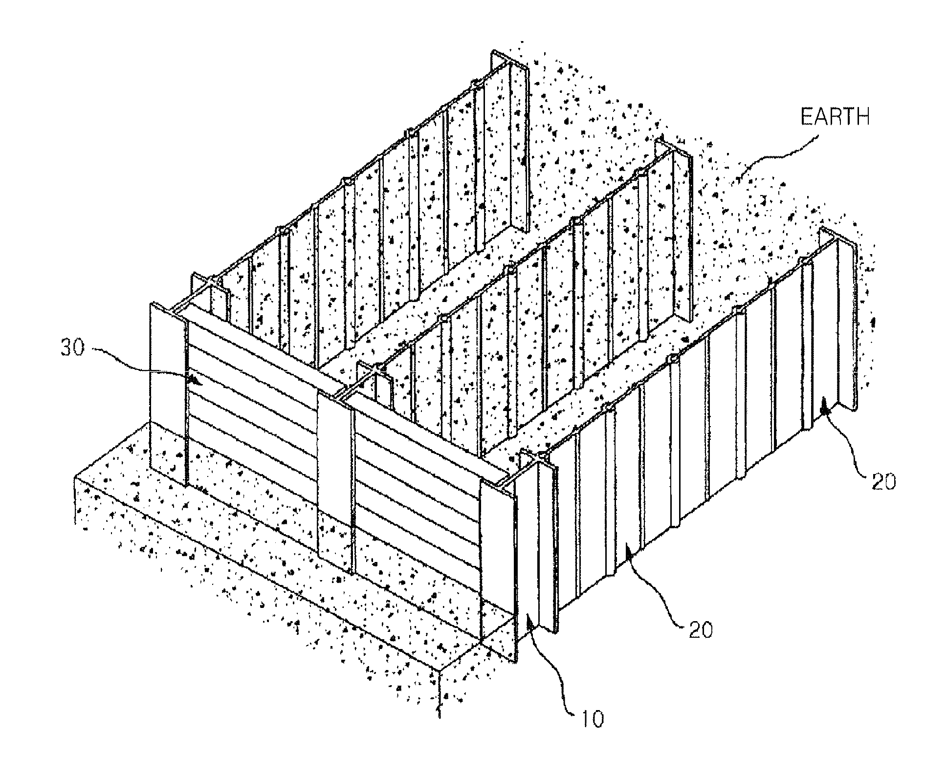 Reinforced self-standing earth retaining structure using an arching effect and an underground excavation construction method using the same