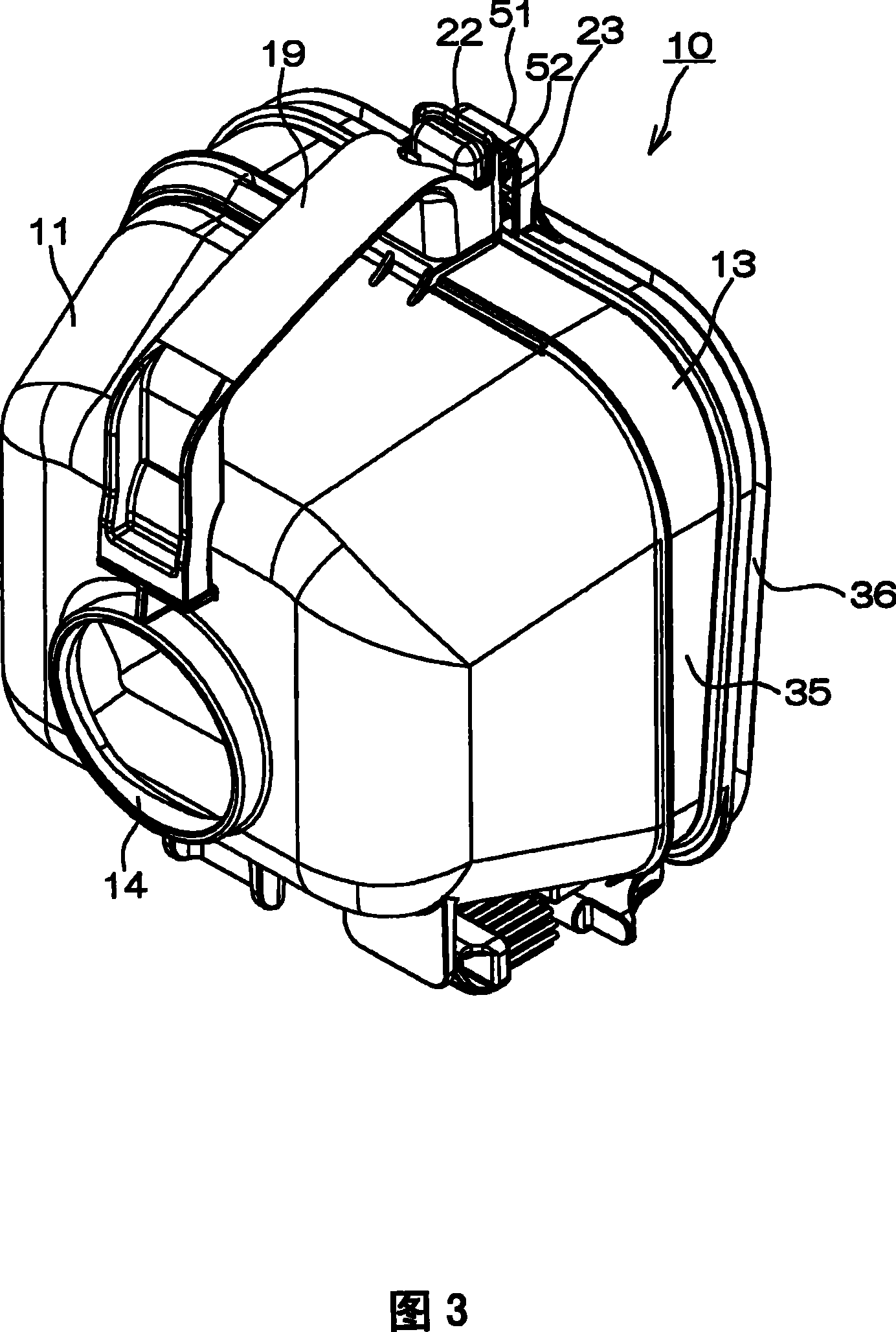 Dust collecting container for electric vacuum cleaner