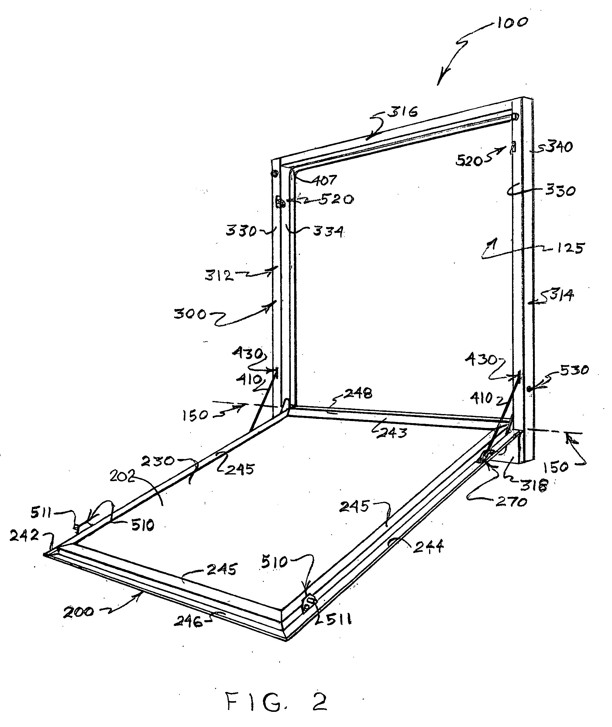 Ramp door and frame assembly