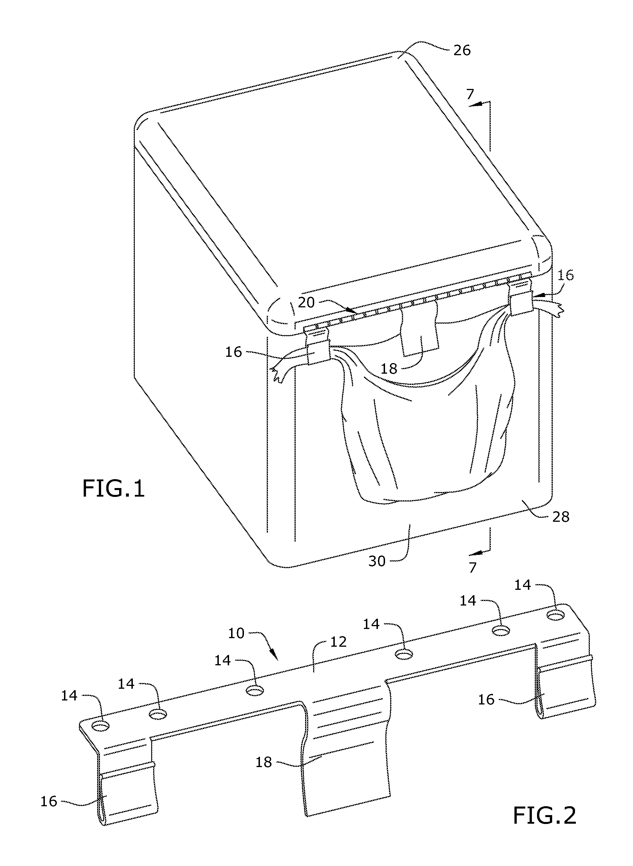 Bag holding bracket