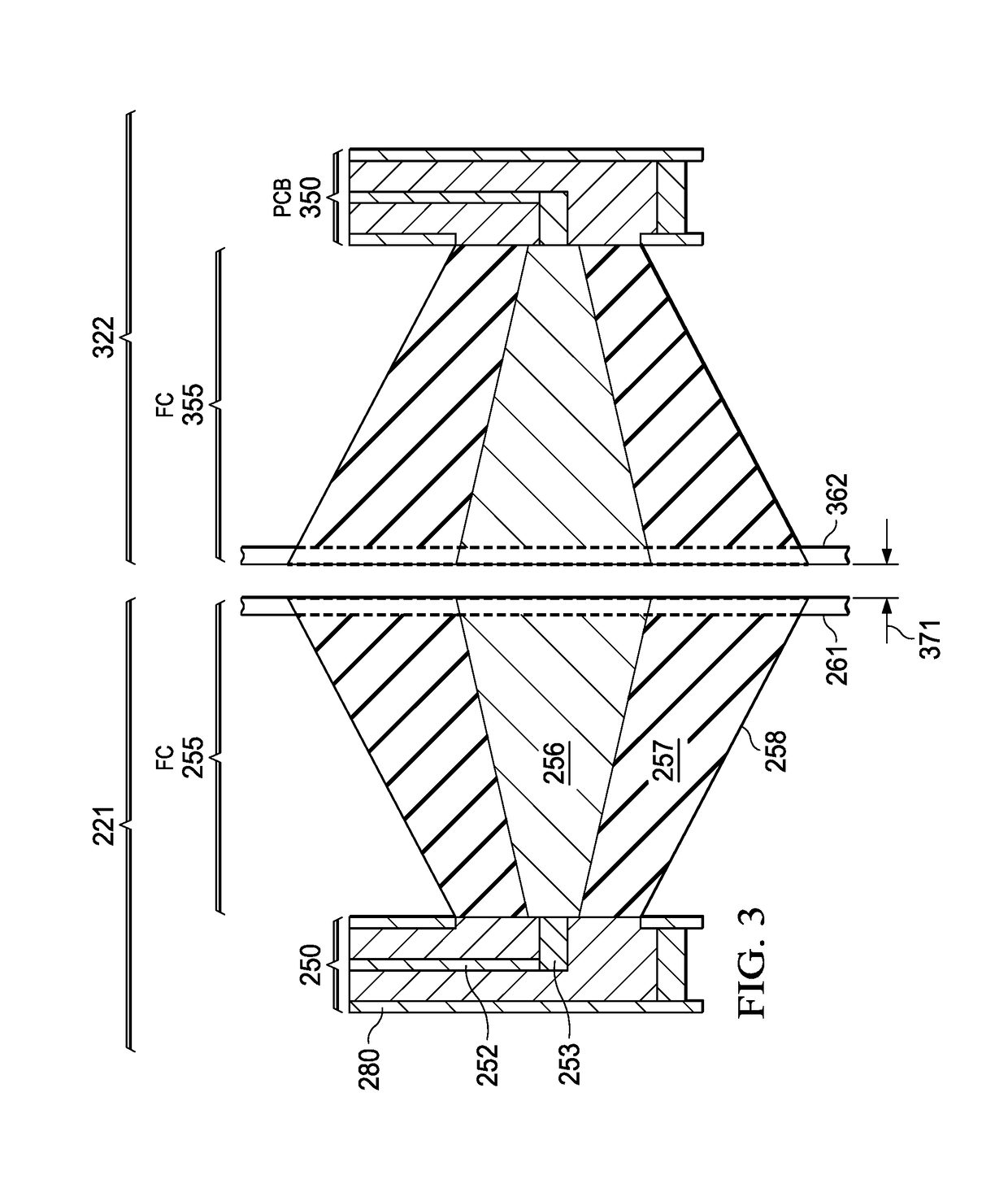 Tapered coax launch structure for a near field communication system