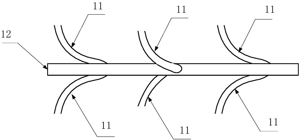 Quasi distributed optical fiber beam combiner