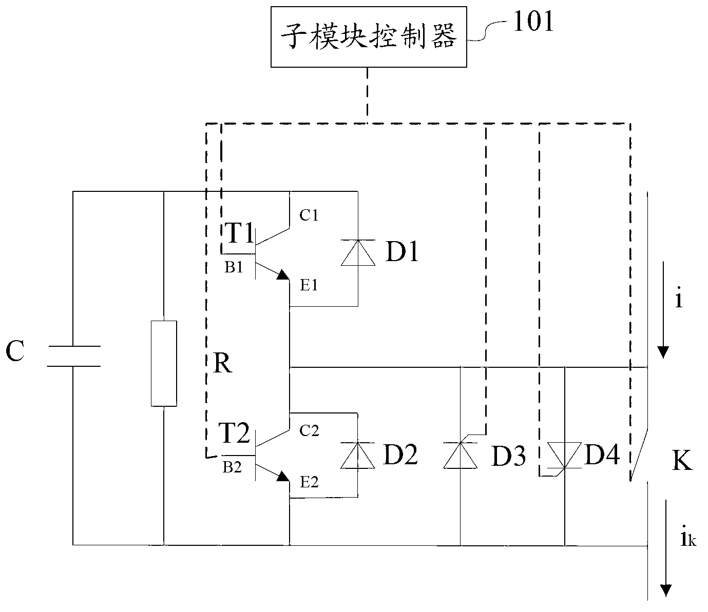 Fault protection circuit and method for submodule of modular multilevel converter
