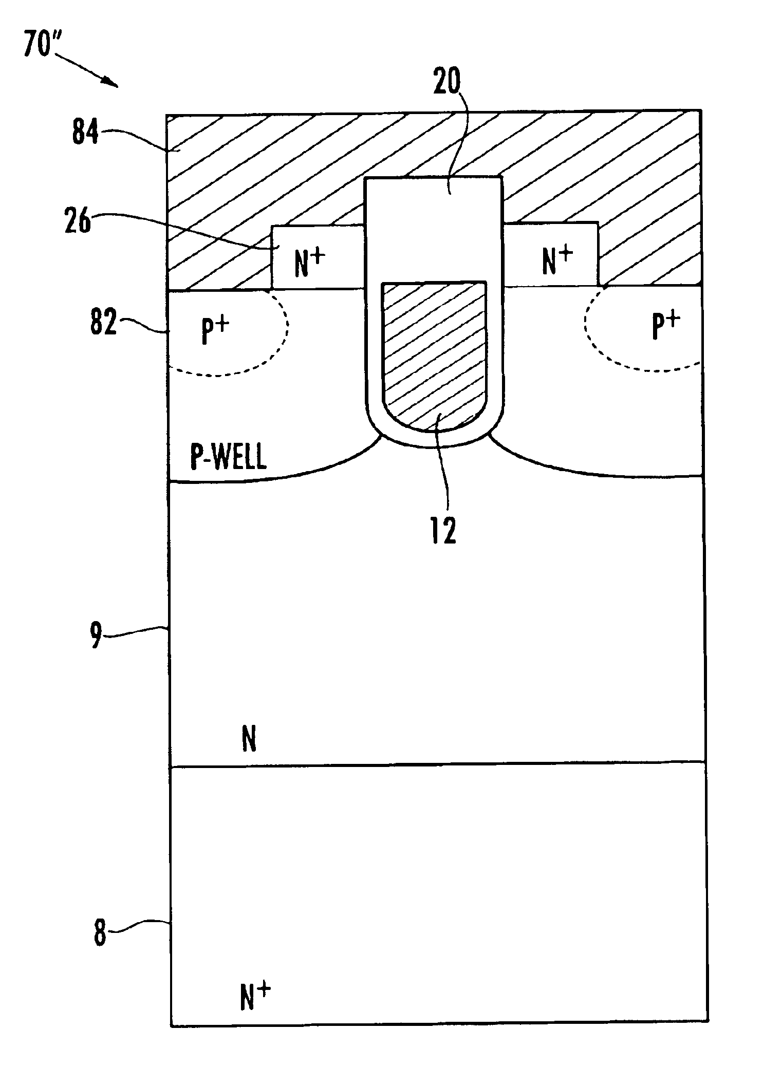 Power MOSFET and method for forming same using a self-aligned body implant