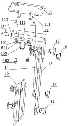 Two-dimensional displacement-adjustable overturning mechanism