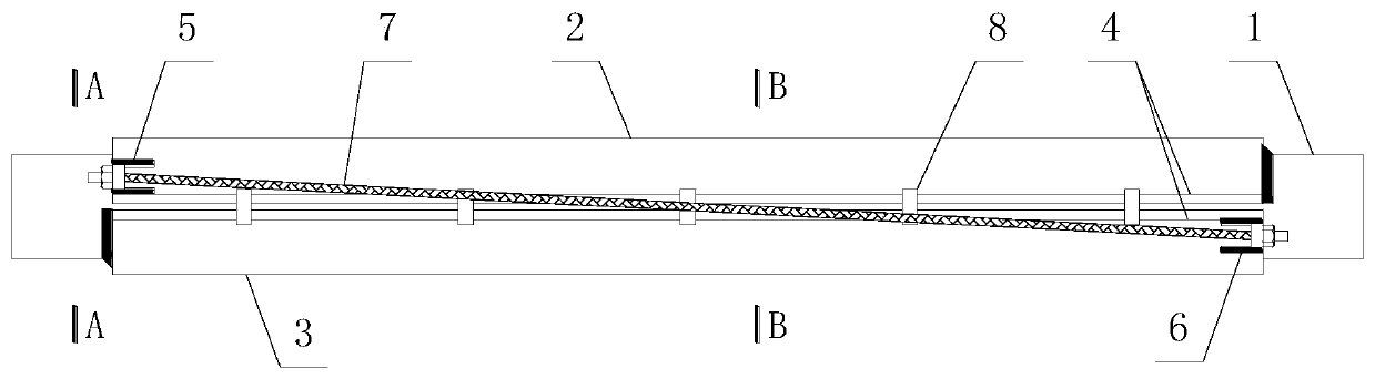 Prestressed recoverable steel struts constrained by snap-in square tubes