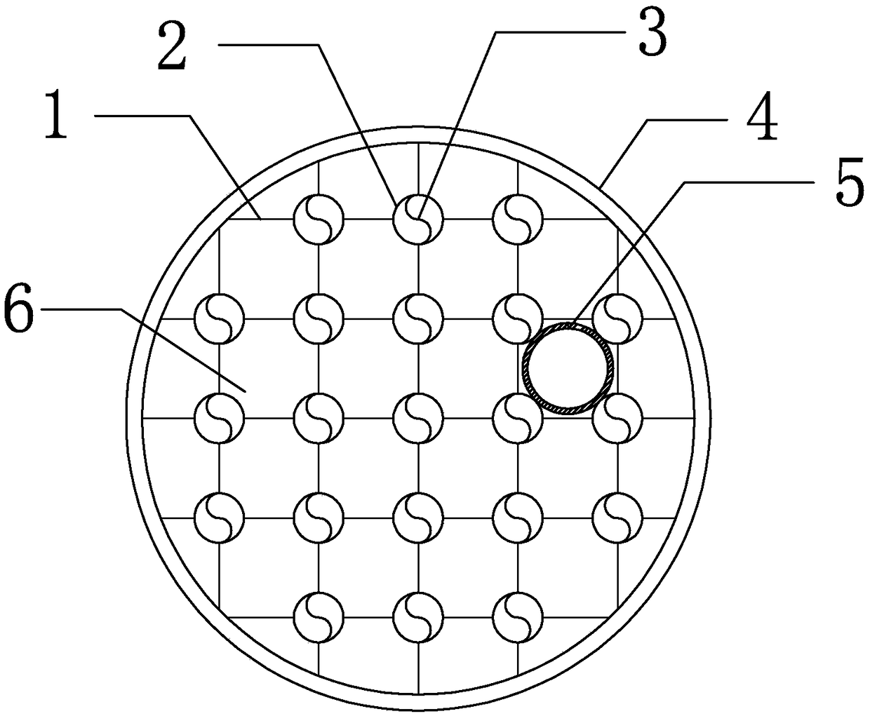 Pipe bundle supporting structure of pipe shell type heat exchanger