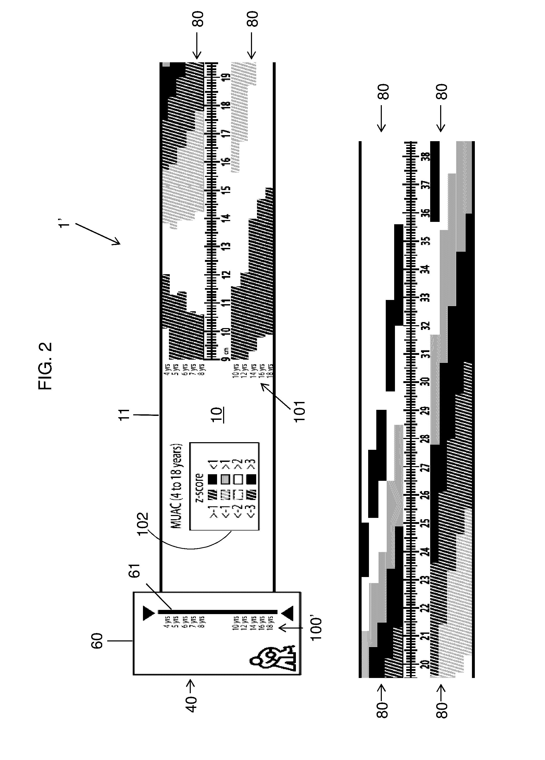 Muac z-score tape and methods of use thereof