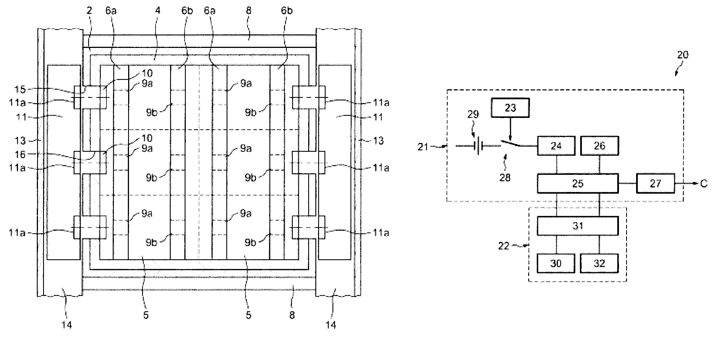 System for connecting batteries for an electric vehicle and associated set of batteries