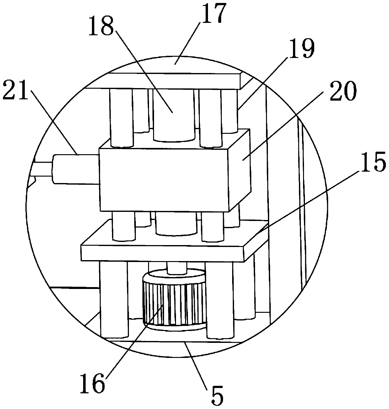 Filling device for radioactive waste treatment