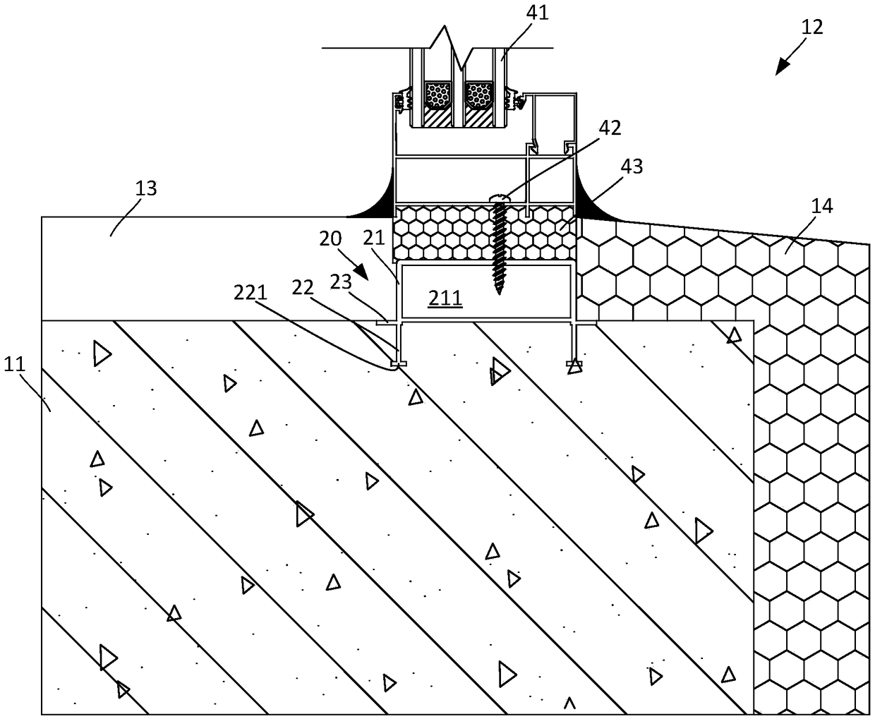 Sub-frame and pre-buried structure and method thereof