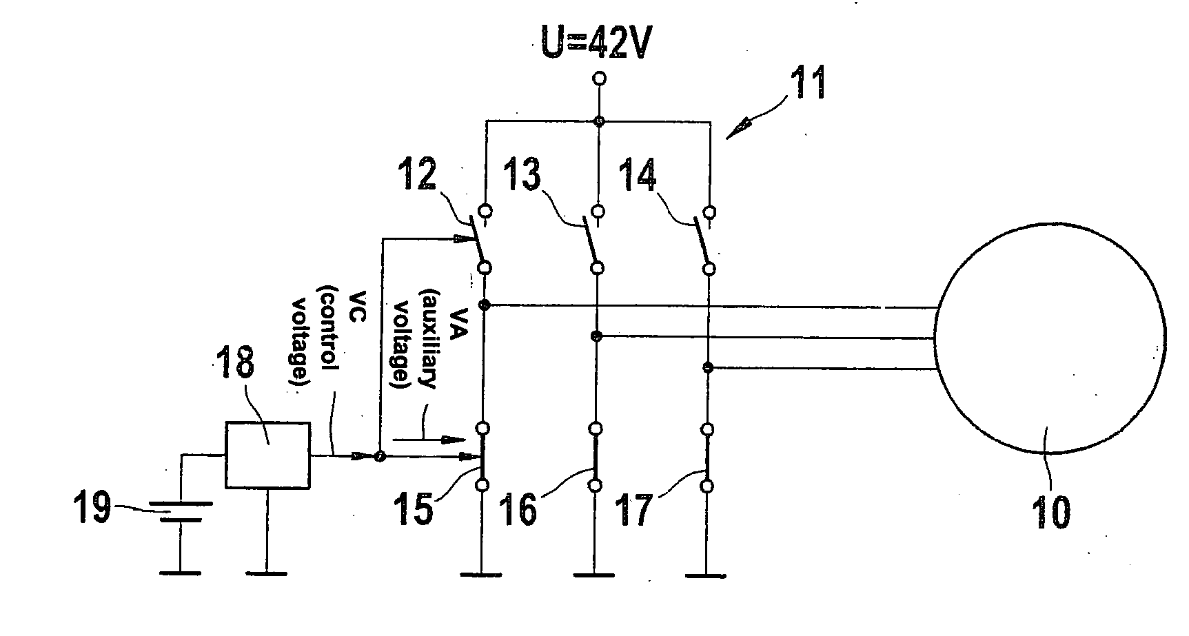 Circuit arrangement for supplying a control electronics system in electric machines
