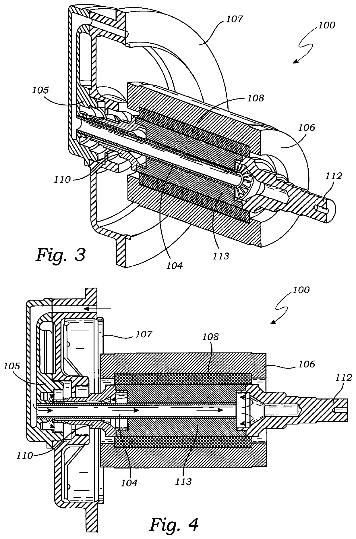 Electric motor with liquid cooled rotor