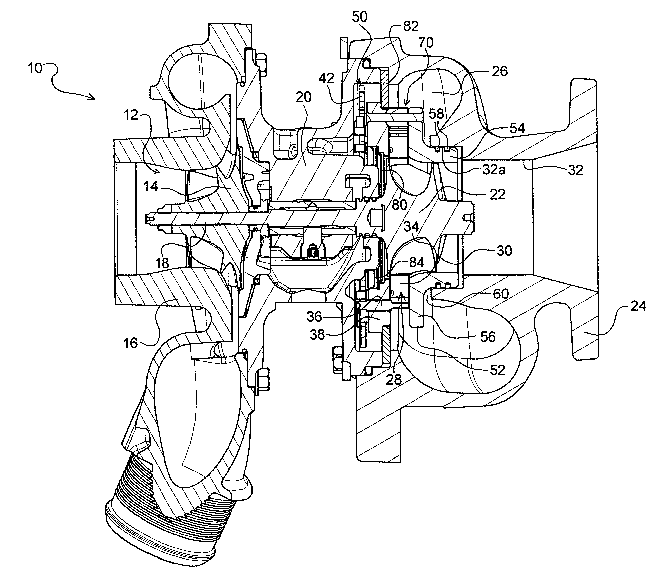 Turbocharger Variable-Vane Cartridge With Nozzle Ring and Pipe Secured By Two-Piece Self-Centering Spacers