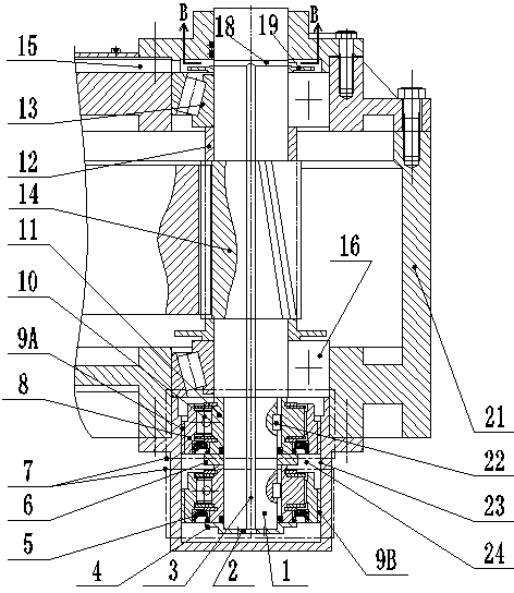 Automatic lubricating device of vertical speed reducer