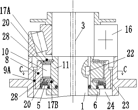 Automatic lubricating device of vertical speed reducer