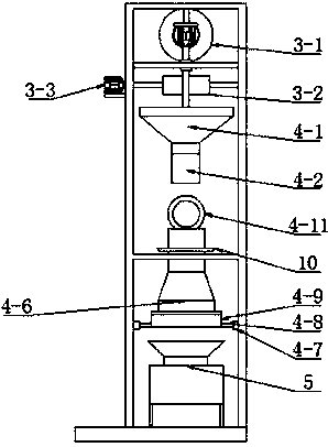 Discharging device applied to manufacturing of sand core and realizing convenient control on discharging amount