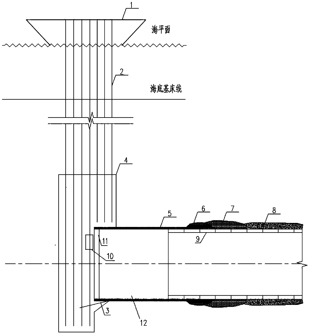Sea area high-water-pressure shield method tunnel emergency tool change structure and construction method