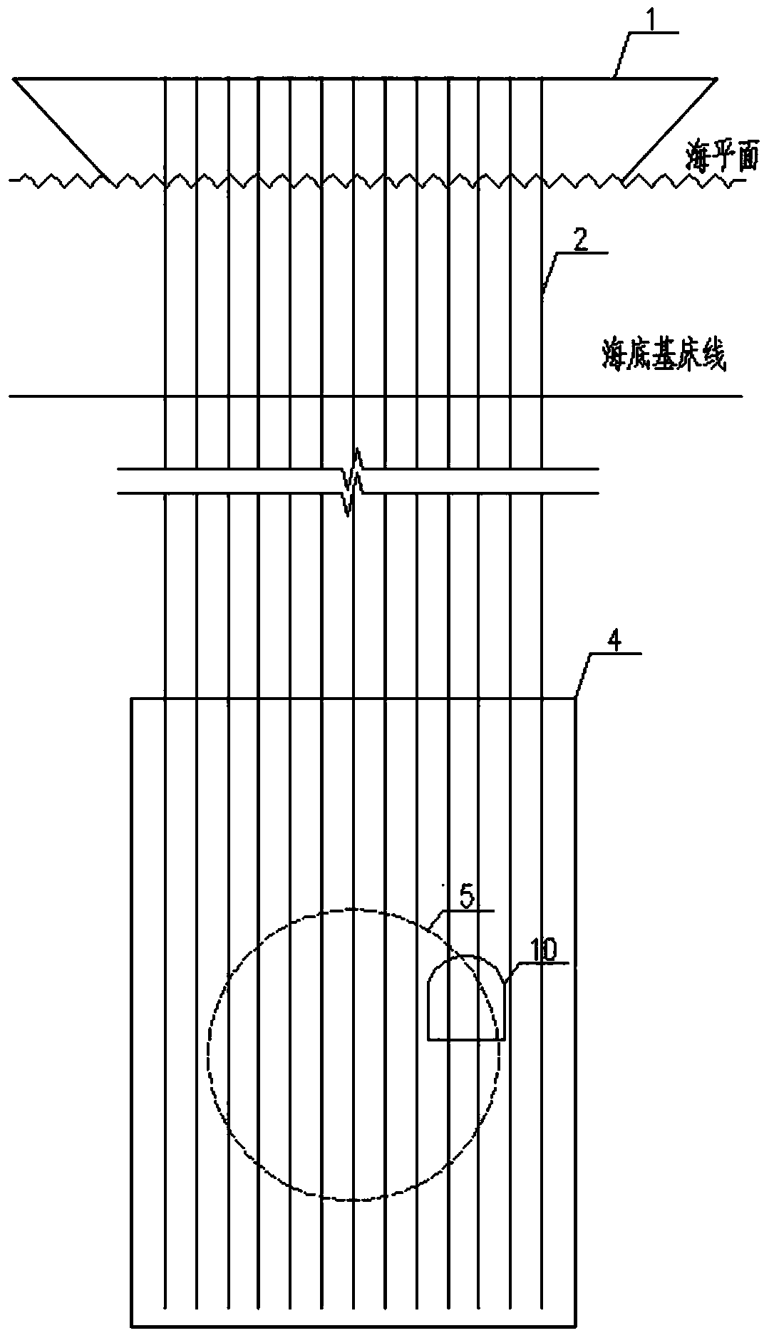 Sea area high-water-pressure shield method tunnel emergency tool change structure and construction method