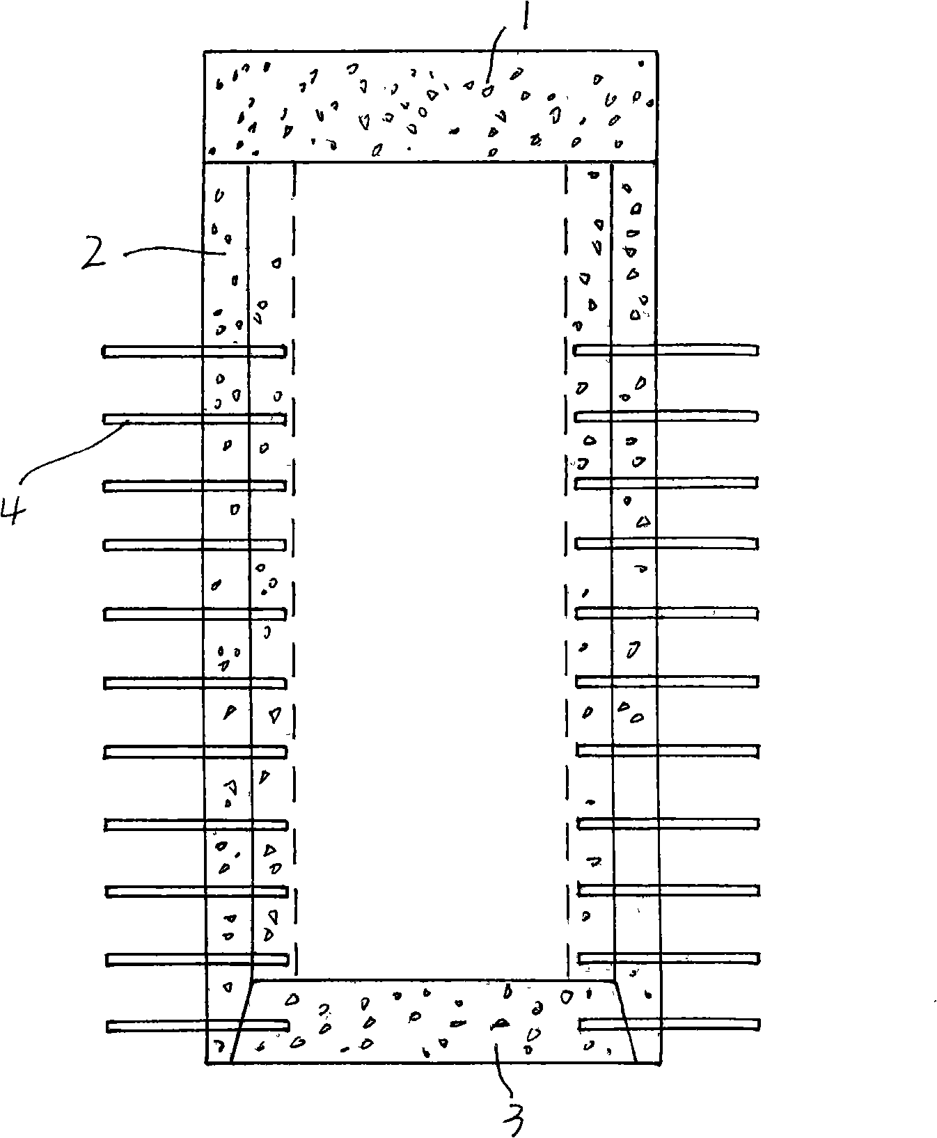 Radical anchorage and construction method thereof