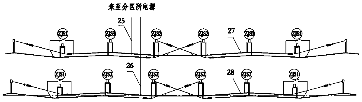 Section post structure applied to alternating-current double-tracked electrified railway bilateral power supply mode