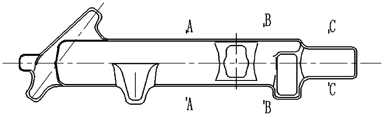 Forging method of a-100 steel die forging for aircraft landing gear and design method of pre-forging