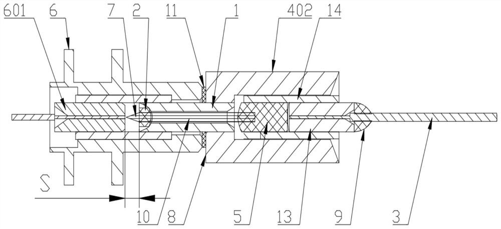 Short-focus non-contact automatic test jumper wire