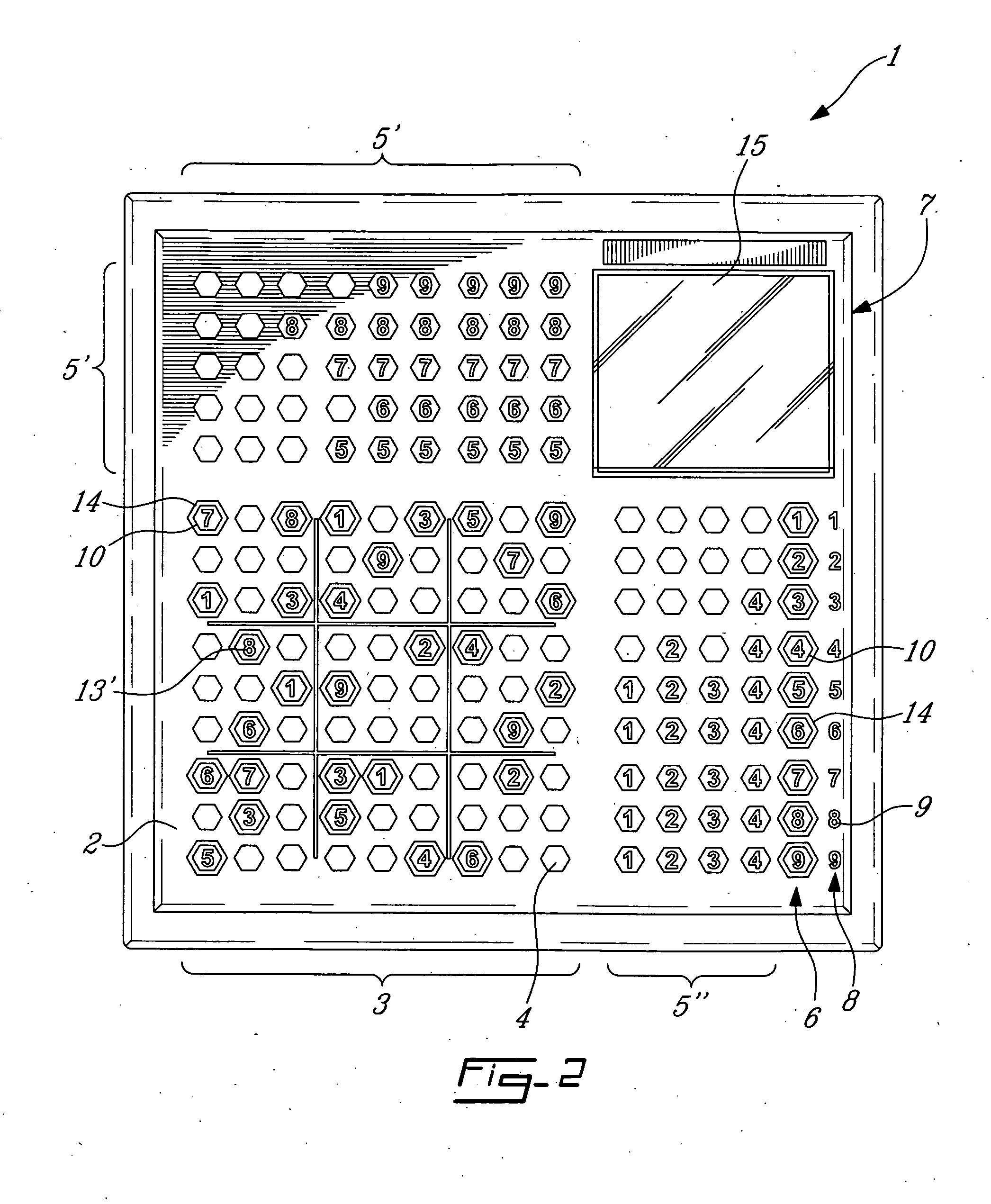 Sudoku playing board, system and method