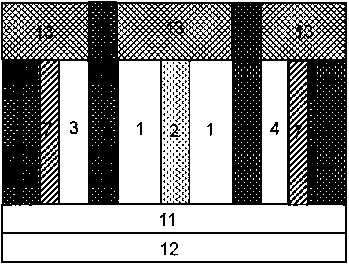 Double-bracket-shaped gate-controlled bidirectional switching tunneling transistor and manufacturing method thereof