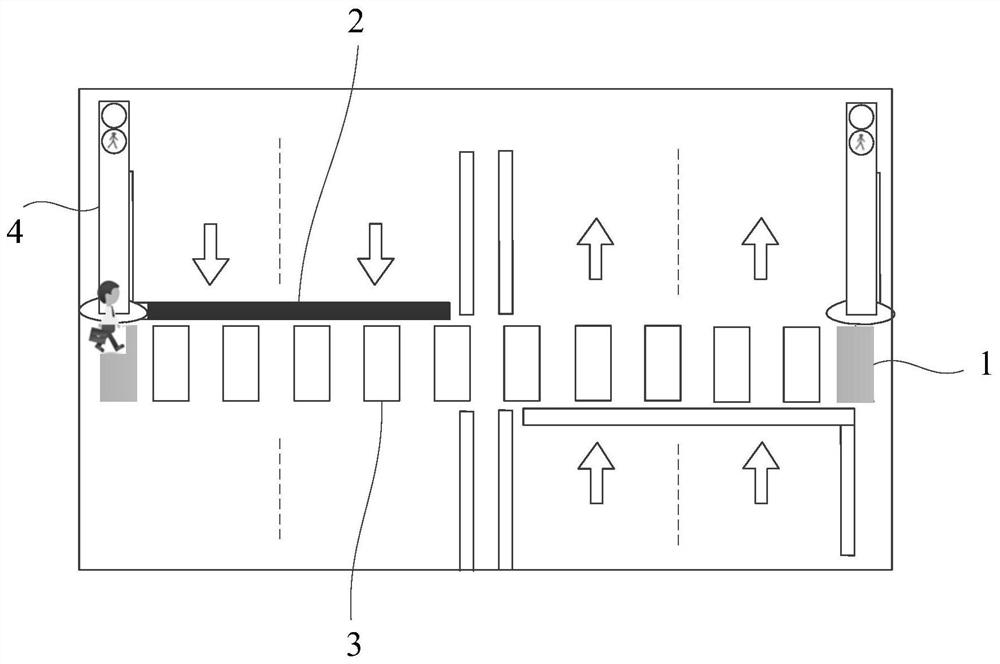 Intelligent pedestrian crossing line device and control method