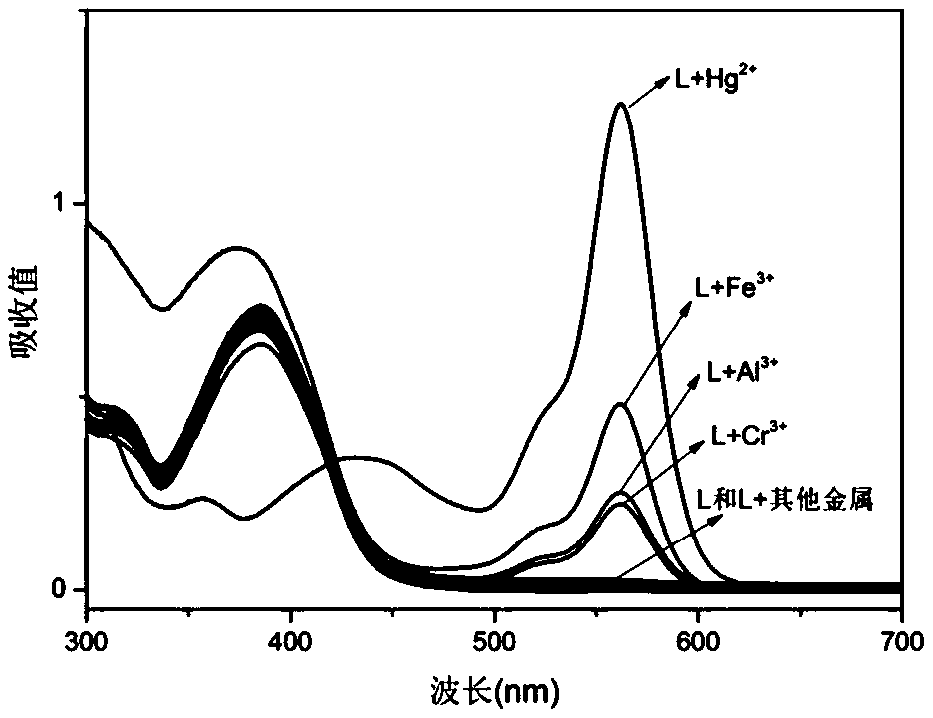 A multi-channel fluorescent probe based on rhodamine b derivatives and its preparation method and application