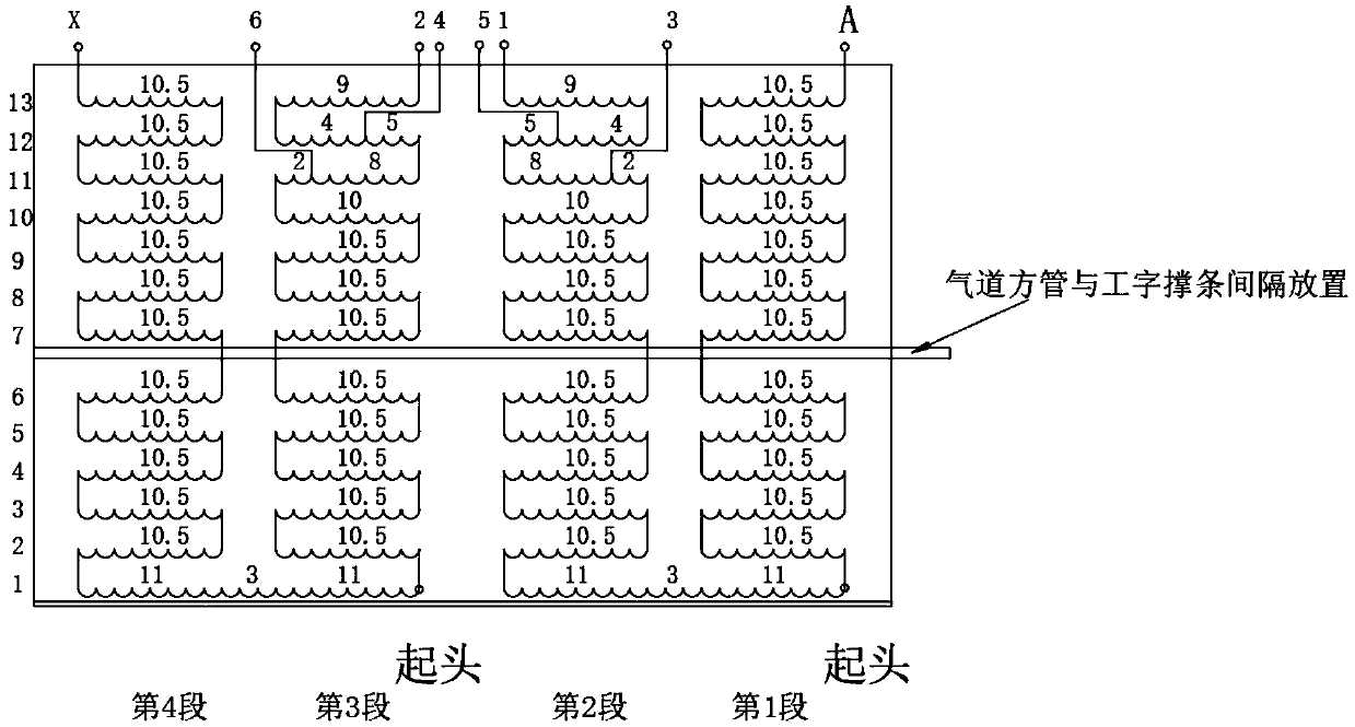 High-voltage coil air passage placing structure