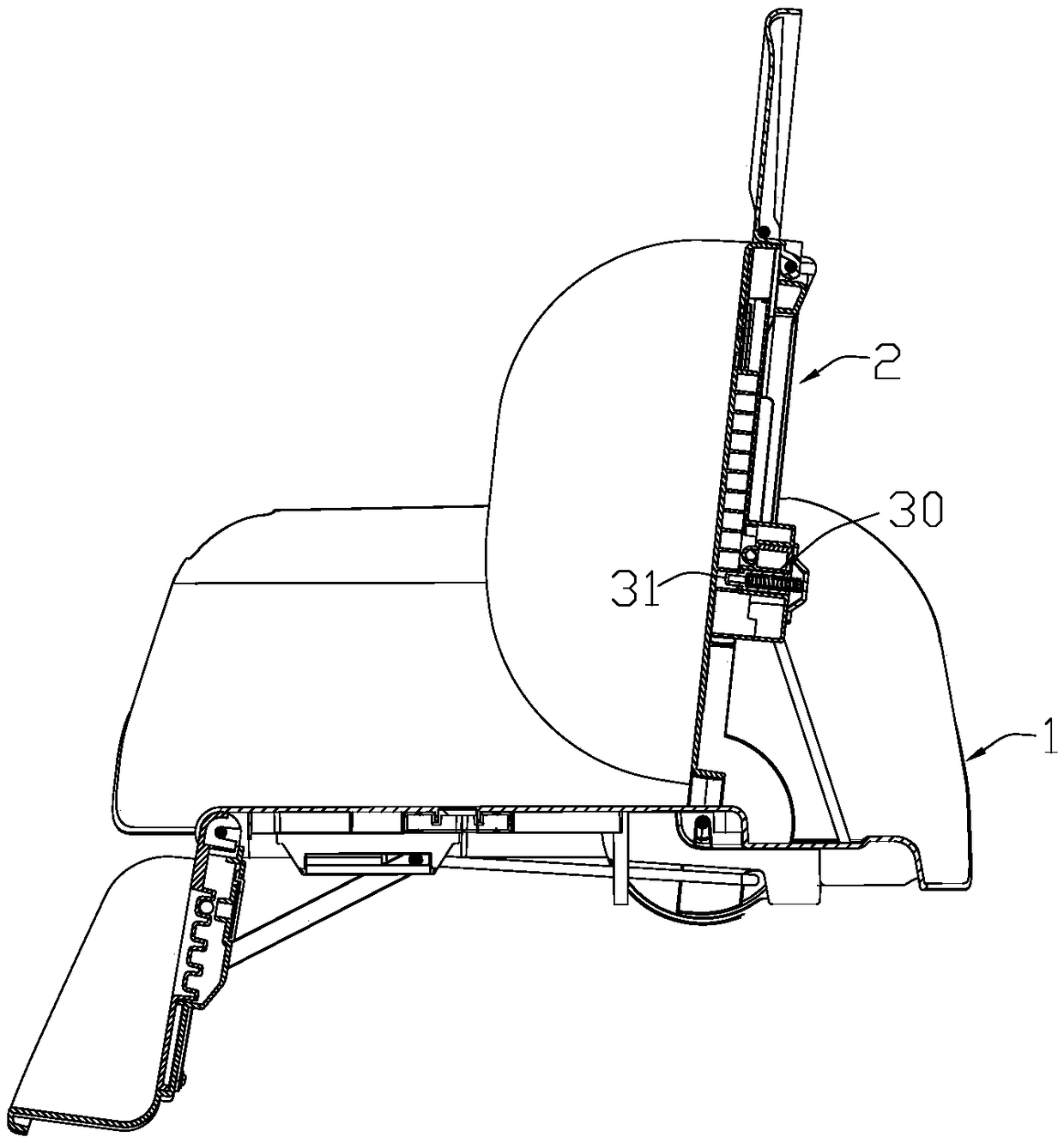 Seat back angle adjustment device and baby chair