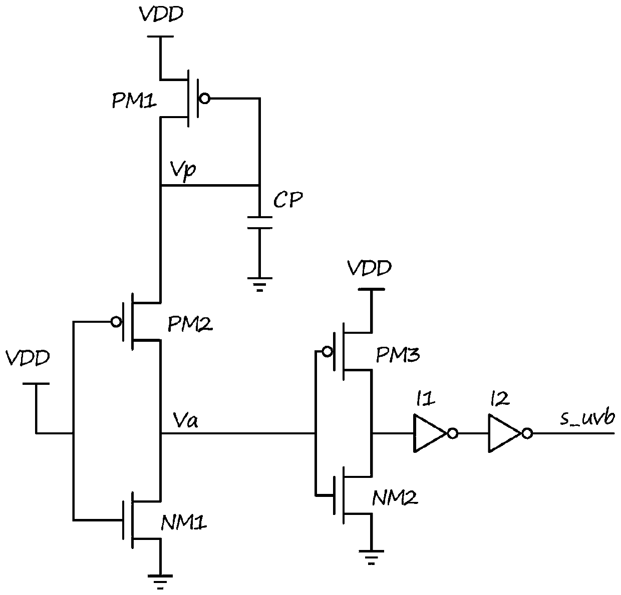 Zero static power consumption undervoltage detection circuit