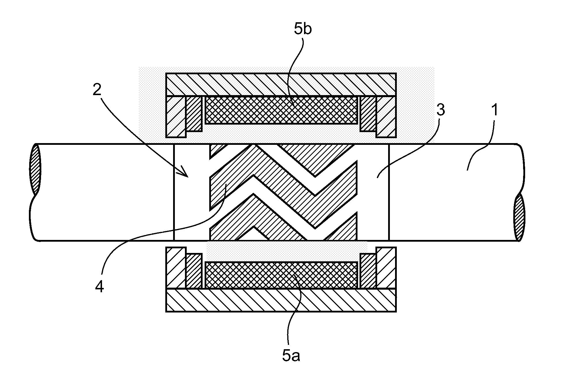 Measuring device including a layer of a magnetoelastic alloy and a method for production thereof