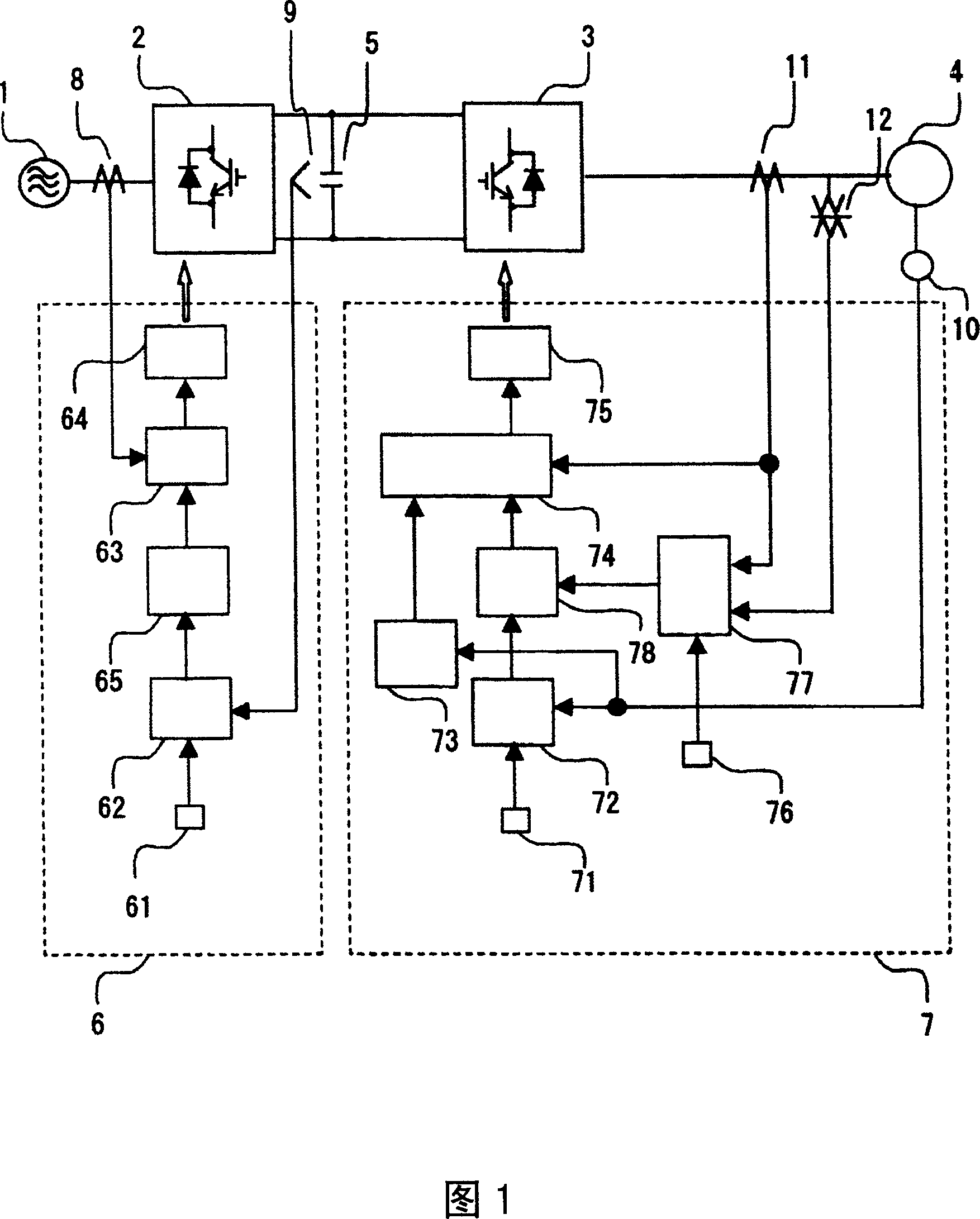 Ac motor system and method for controlling same, and related power conversion device