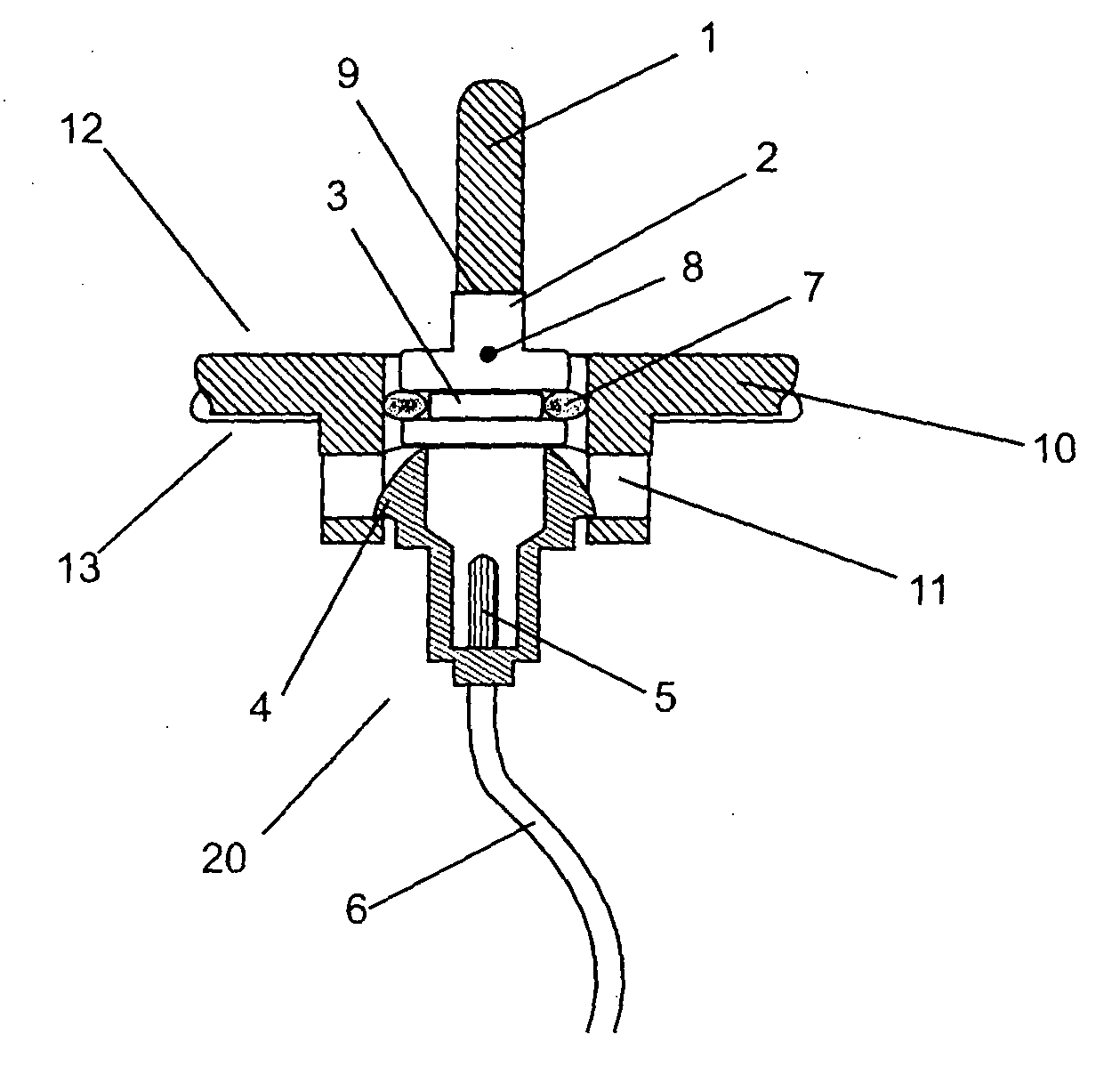 Connector for connecting motor vehicle wiring harnesses to terminals through a flange