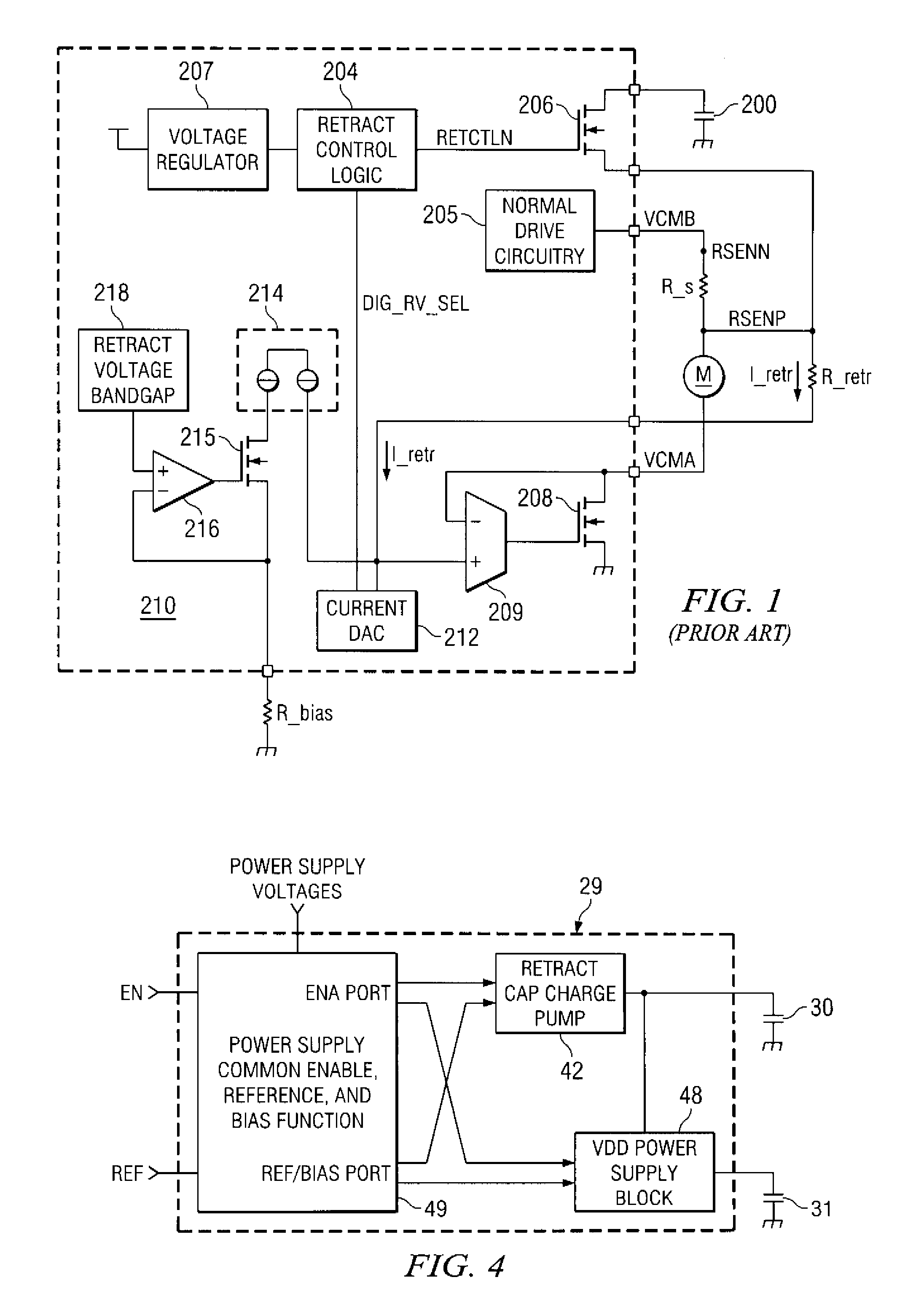Programmable constant voltage retract of disk drive actuator