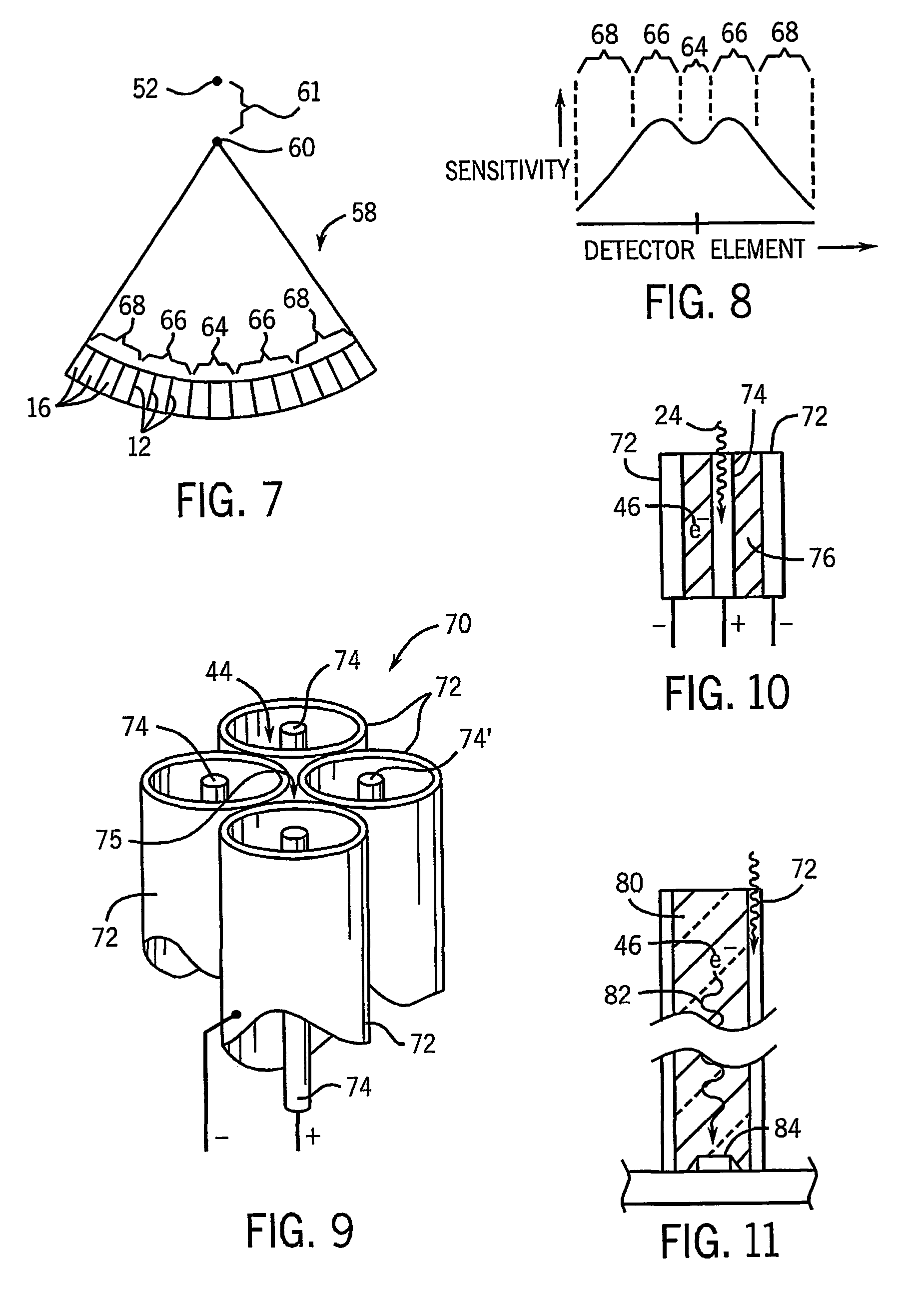 Radiation detector with converters