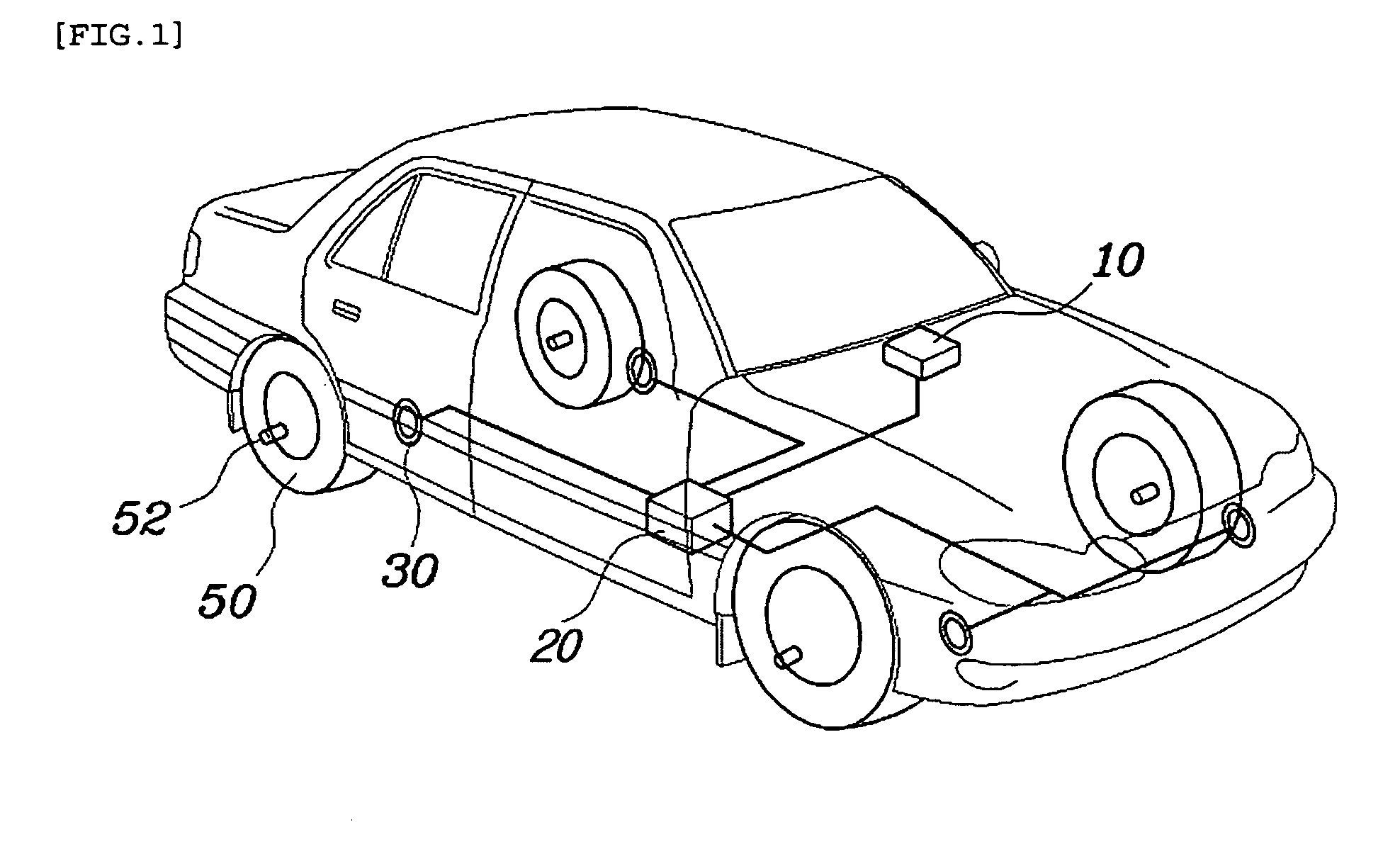 System for automatically recognizing locations of respective tires