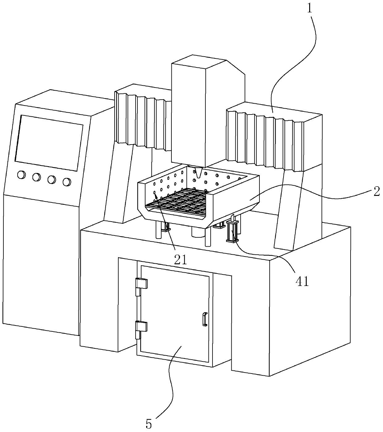 Automatic impurity removing system for CNC engraving and milling machine for part machining