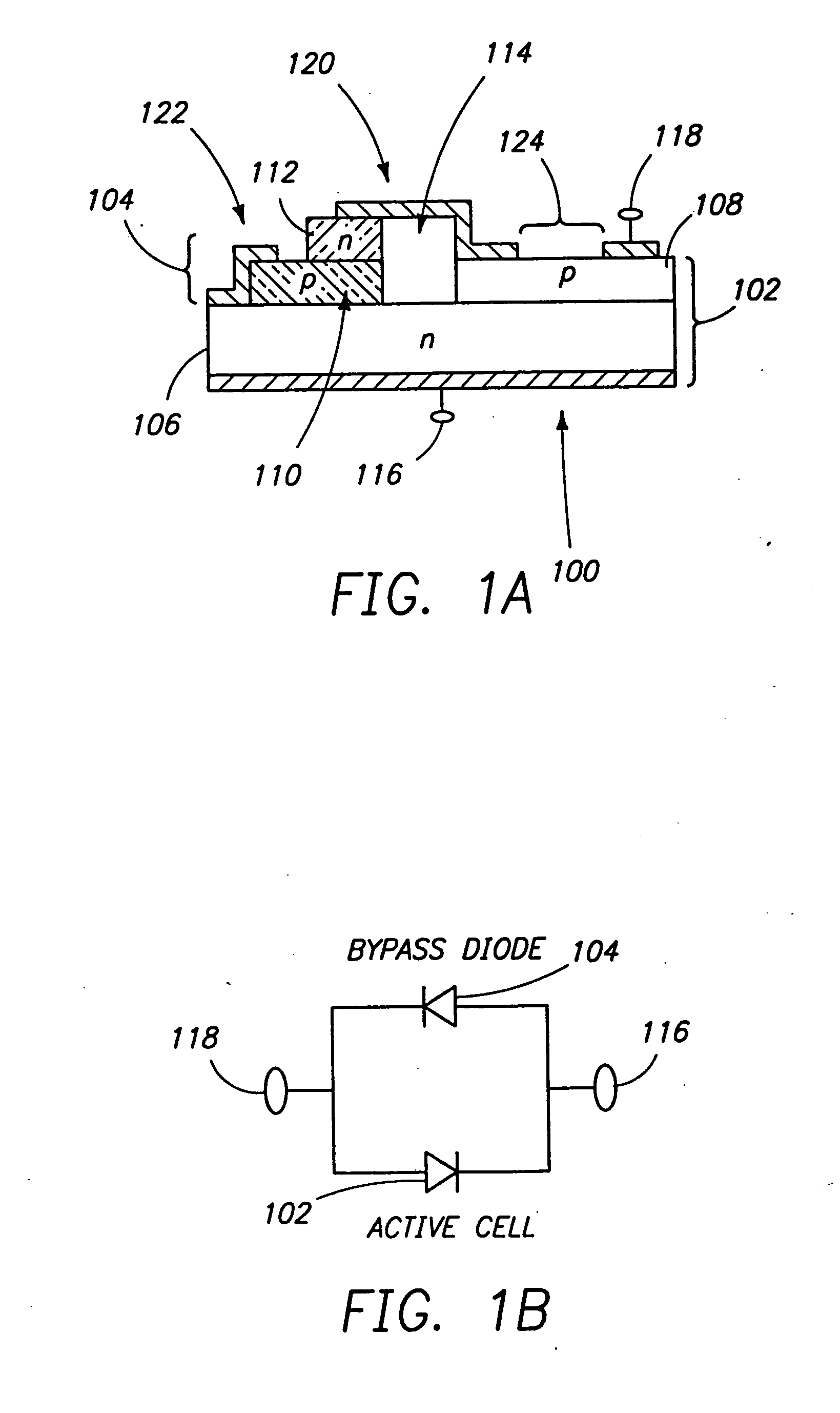Monolithic bypass diode and photovoltaic cell with bypass diode formed in back of substrate