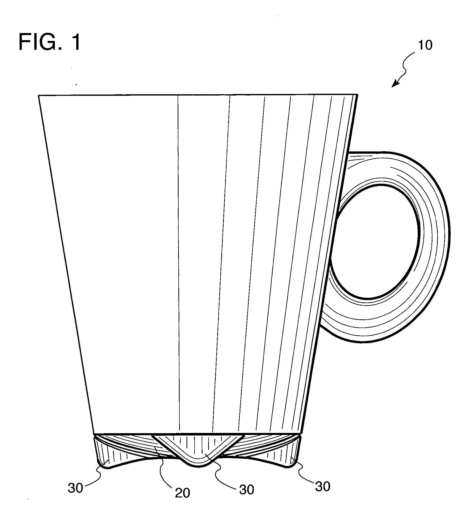 Water shedding designs for receptacle bottoms