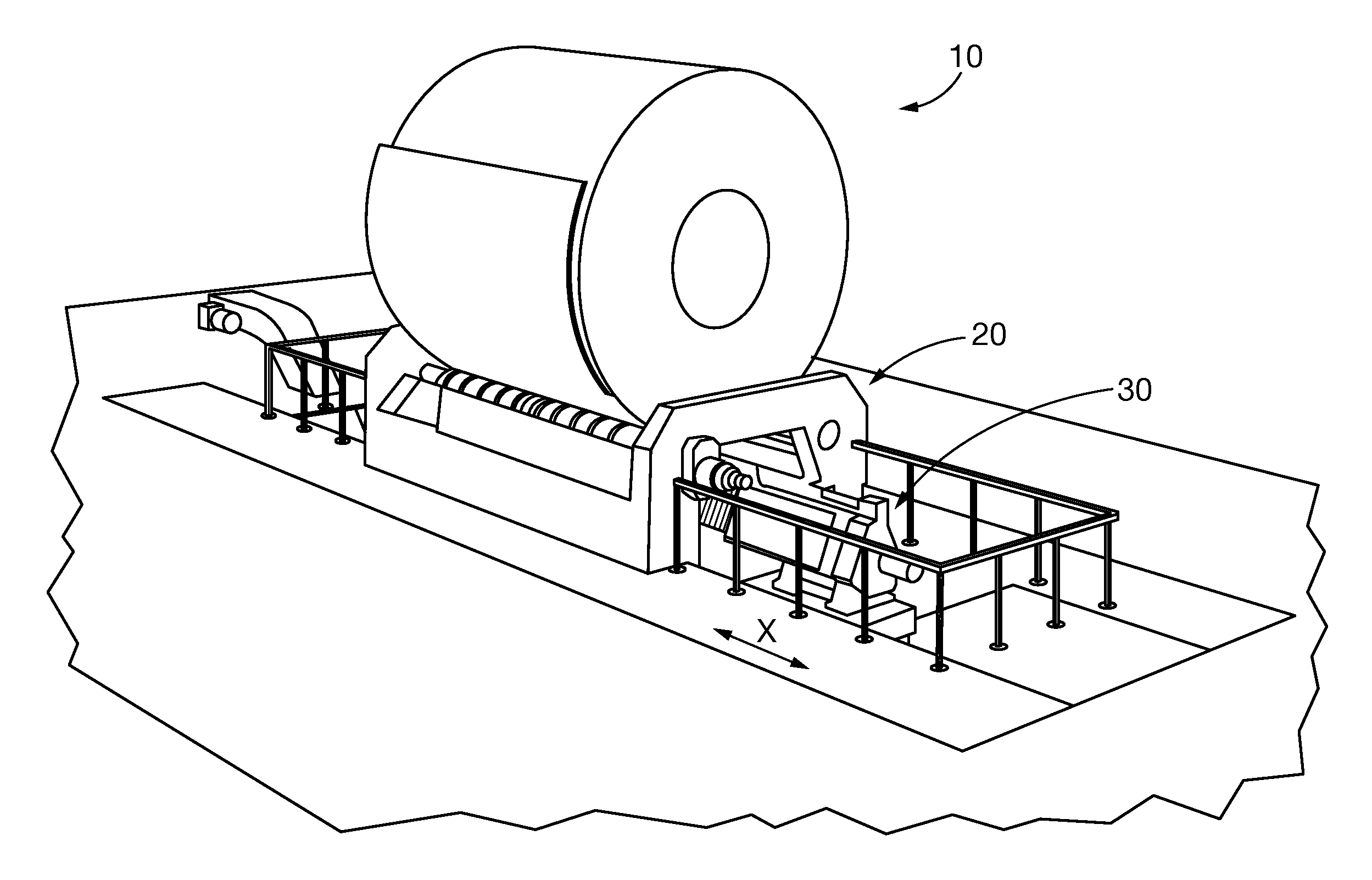 Method and apparatus for trimming a sample from a coiled metal web