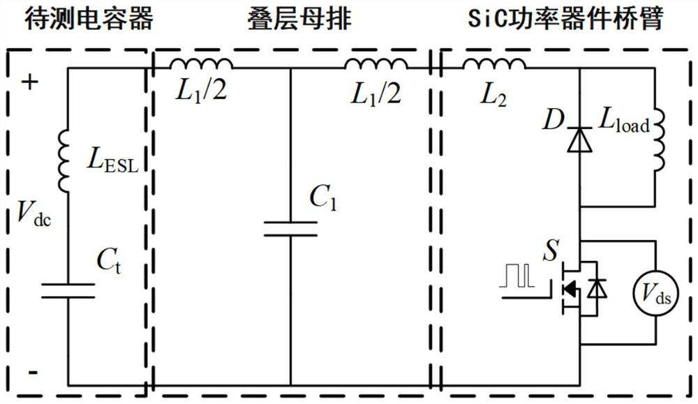 Thin-film capacitor ESL extraction method based on switching transient frequency information